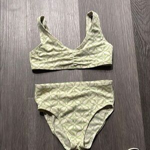 Lands' End Kids Swim Bikini - Light Green Pattern